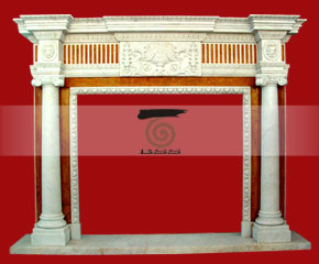 marble fireplace surround in USA style A-FP062