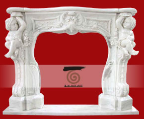 marble fireplace surround in USA style A-FP072