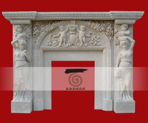 marble fireplace surround in USA style A-FP079