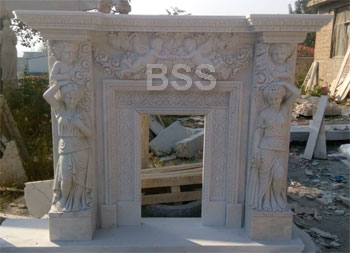carved marble fireplace