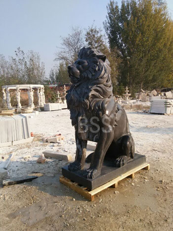 stone carved lions 